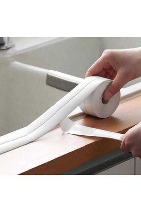 3.2 M BANYO KÜVET MUTFAK LAVABO BANT SU GEÇİRMEZ KENAR BANDI SIZDIRMAZLIK BANTI (BEYAZ) Image 1