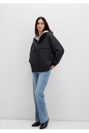 Su İtici Kapüşonlu Siyah Ceket 1110348-900 Image 1