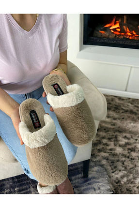 PELÜŞ KAYMAZ TABAN   KIŞLIK EV TERLİK Image 5