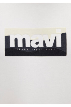 Logo Baskılı Ekru Sweatshirt 0S10203-70057 Image 6