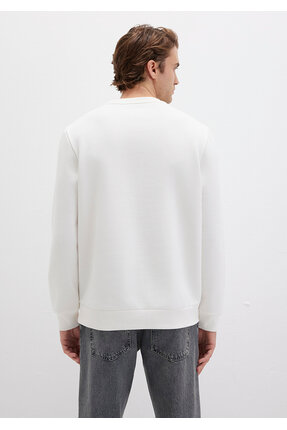 Logo Baskılı Ekru Sweatshirt 0S10203-70057 Image 3