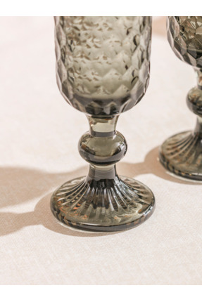 L’Marche Collection LCW HOME Siyah Desenli Ayaklı Cam Bardak Seti 2'li 150 Ml Image 2