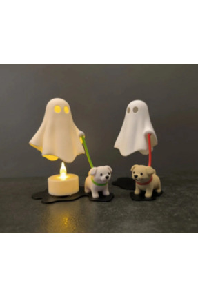 Sevimli Hayalet Köpek Yürüyüşü Pilli LED Gece Lambası – Dekoratif Kitaplık Aksesuarı Image 4