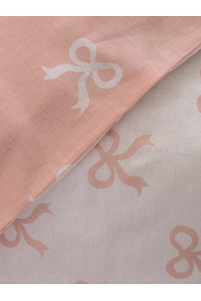 Pembe Desenli Pamuklu Tek Kişilik Nevresim Seti Image 1