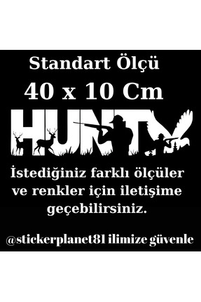 HUNT Avcı Sticker | Arazi Aracı & Pickup İçin | 40×10 cm Folyo Kesim - Offroad Dağcı Çıkartması Image 1