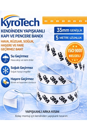 5 Metre Kendinden Yapışkanlı Kapı Ve Pencere Bandı Rüzgar, Toz, Ses, Fare, Böcek Geçirmez İzolasyon Image 1