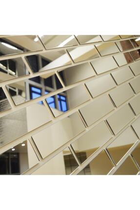 Dekoratif Tuğla Desenli Gümüş Pleksi 15 Adet 5x20cm ( Kendinden Yapışkanlı ) Image 0