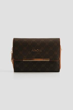 Kadın Kahverengi Noktalı Orta Boy Çapraz Askılı El & Omuz Çantası 381 Image 3