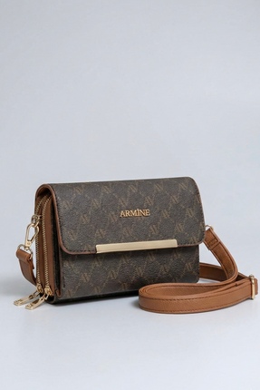 Kadın Kahverengi Noktalı Orta Boy Çapraz Askılı El & Omuz Çantası 381 Image 2