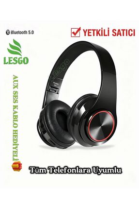 B39 Kablosuz Bluetooth Kulaklık Led Işıklı Kulaküstü Her Telefona Uyumlu ( Aux Kablo Hediyeli ) Image 0