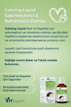 %100 Doğal Anti Stress Kedi Ve Köpekler Için Sakinleştirici Ve Rahatlatıcı Calming Liquid Damla 50ml Image 1