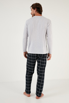 Ekoseli Cepli Beli Lastikli % 100 Pamuk Regular Fit Pijama Takımı Erkek PİJAMA TAKIMI 657200 Image 4