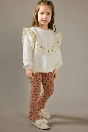 Kız Bebek Çiçekli Fitilli Kaşkorse Tayt G6841A525CW Image 0