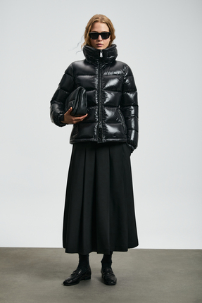 122120044 Flash Kaz Tüyü Kadın Mont SİYAH Image 3