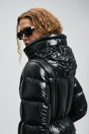 122120044 Flash Kaz Tüyü Kadın Mont SİYAH Image 4