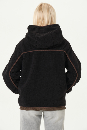 KADIN MONT Kadife Detaylı Kadın Peluş Mont Image 6
