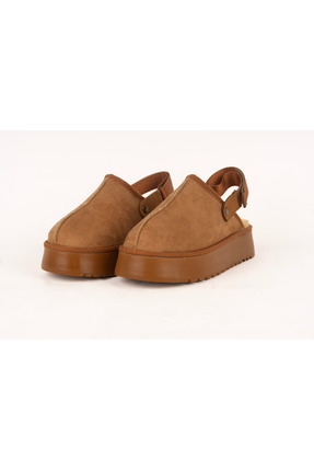 Hobart kadın kışlık kürklü sandalet kapalı burun tasarımı ve içi kürklü Image 1