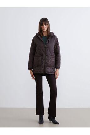 LCW Vision Kapüşonlu Kapitone Kadın Şişme Mont Image 1