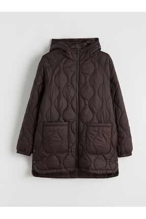 LCW Vision Kapüşonlu Kapitone Kadın Şişme Mont Image 5
