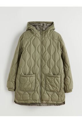 LCW Vision Kapüşonlu Kapitone Kadın Şişme Mont Image 5