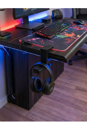 Premium Minimalist Gamer Çok Amaçlı Ayarlanabilir Kulaklık Standı - SİYAH - Anahtarlık Hediyeli Image 2