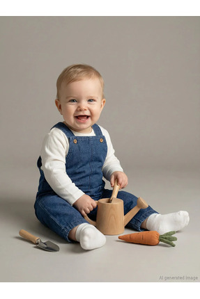 LCW baby Indigo Erkek Bebek Salopet Ve Tişört Image 0