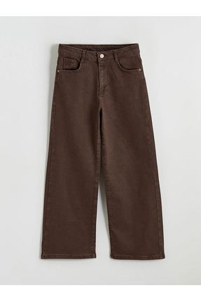 LCW Kids Kahverengi Wideleg Kız Çocuk Jean Pantolon Image 0