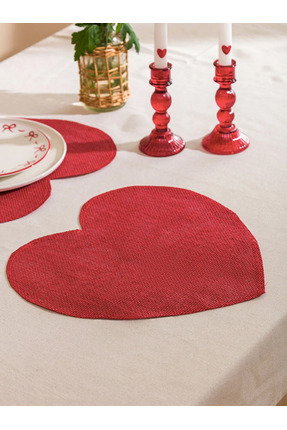 LCW HOME Sevgililer Günü Kırmızı Kalp Figürlü Amerikan Servis 2'li 38 Cm Image 1