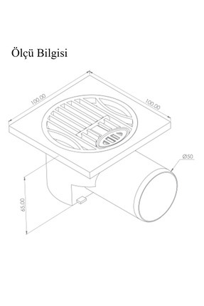 Plastik Çekvalfli Yer Sifonu Yandan Çıkış 50 mm 10x10 cm - Koku Giderici Sifon Image 2