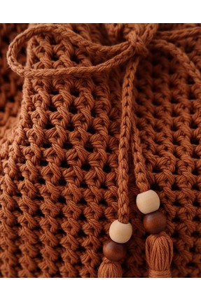 KADIN ÖRGÜ DETAYLI ÇANTA Image 2