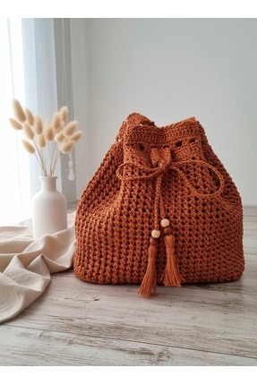 KADIN ÖRGÜ DETAYLI ÇANTA Image 0