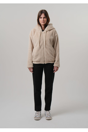 KADIN MONT Kapüşonlu Kadın Peluş Rabit Mont Image 1
