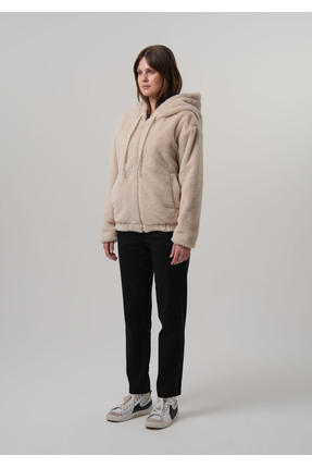 KADIN MONT Kapüşonlu Kadın Peluş Rabit Mont Image 3