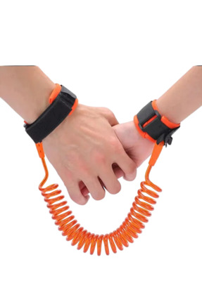 Çocuk Güvenlik Bilekliği – Kayıp Önleyici Kimlik Bilekliği | Hac Umre Güven Çemberi - Turuncu Image 0