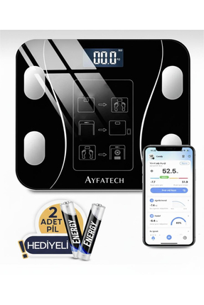 Dijital Baskül Yağ Su Kas Vücut Kitle Endeksi Kilo Ölçer Tartı Image 0