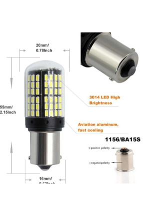 93 Duy Beyaz 144 Led Geri Vites Mercekli Led Ampulü Platınum P21w 12v Image 0