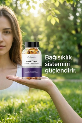 Omega-3 Premium Fish Oil 90 Softgel X 1000mg, Balık Yağı, Hidrolize Kolajen & C Vitamini Image 5
