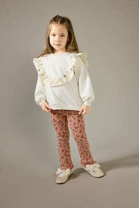 Kız Bebek Çiçekli Fitilli Kaşkorse Tayt G6841A525CW Image 1