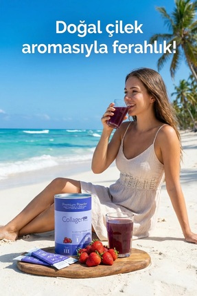 Premium Kolajen Powder 10g X 30 Şase Biotin & Multivitamin Çilek Aromalı Image 7