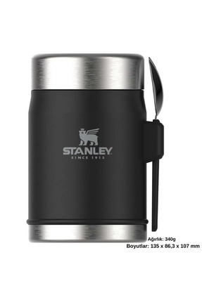 Classic Legendary Kaşıklı Yemek Termosu 0.4L Termos Kamp Matara SİYAH Image 4