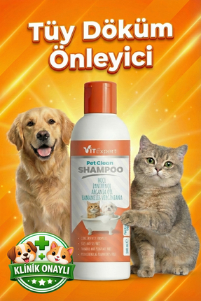 Pet Clean Tüy Döküm Önleyici Evcil Hayvan İçin Vitamin ve Doğal Yağlar Kedi ve Köpek Bakım Şampuanı Image 0