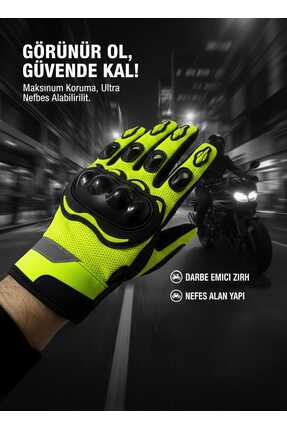 BABE 3 MEVSİM KORUMALI REFLEKTÖRLÜ MOTORSİKLET ELDİVENİ NEO RENK Image 0