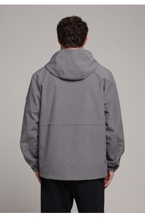 Regular Fit Erkek Gri Yağmurluk Image 1