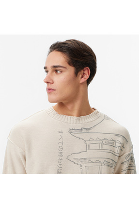 UNITED4 Erkek Krem Triko Image 3
