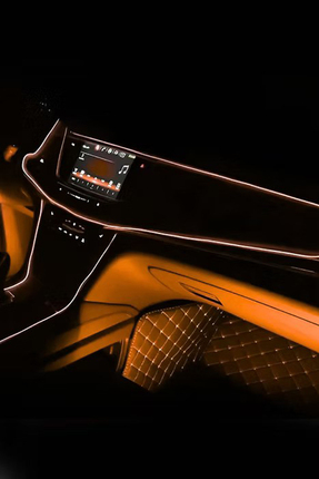 Araç İçi Aydınlatma Torpido Led İp Neon Şerit Led Dekoratif Turuncu Renk 2 Metre Image 1