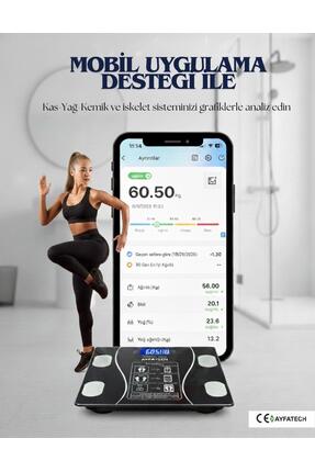 Dijital Baskül Yağ Su Kas Vücut Kitle Endeksi Kilo Ölçer Tartı Image 2