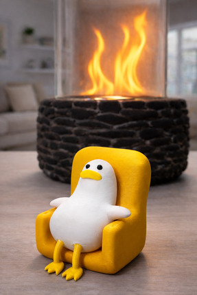 Üşengeç Sevimli Penguen Biblo – Dekoratif Masa ve Raf Süsü Image 0