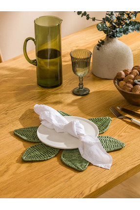 LCW HOME Haki Çiçek Desenli Hasır Supla 37 Cm Image 0