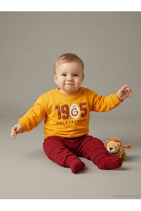 Turuncu Galatasaray Lisanslı Erkek Bebek Sweatshirt Ve Eşofman Altı Image 0