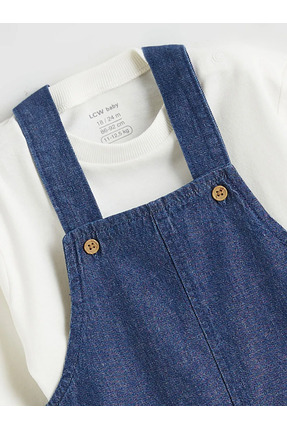 LCW baby Indigo Erkek Bebek Salopet Ve Tişört Image 2